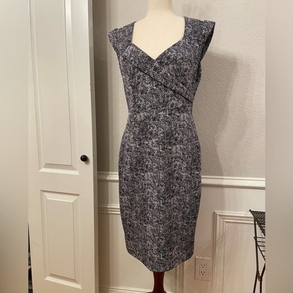 White House Black Market Pixel Patterned Sheath Dress Size 8